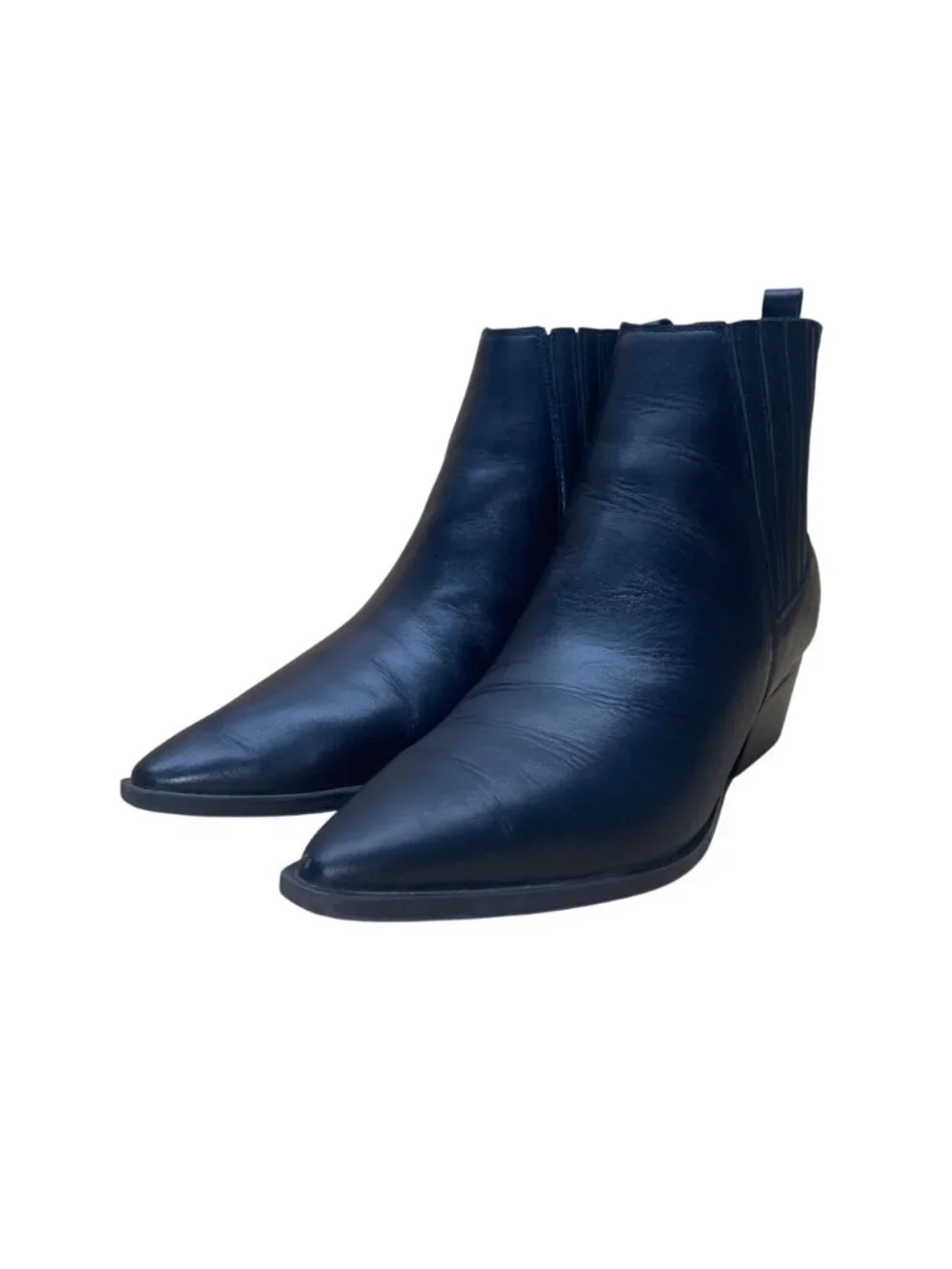 Marc Fisher Women’s Black Leather Block Heel Mlyarita Ankle Boots Size 8.5M - Picture 3 of 10